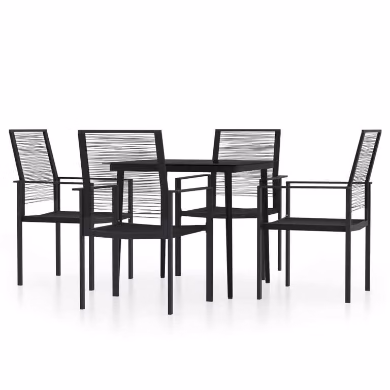 Set da Pranzo da Giardino 5 pz Nero