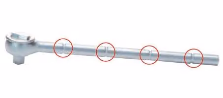 Chiave a bussola a cricchetto da 1/2, 300 MM, 45 denti, cromata, con manico prolungato - KY4725-12BR