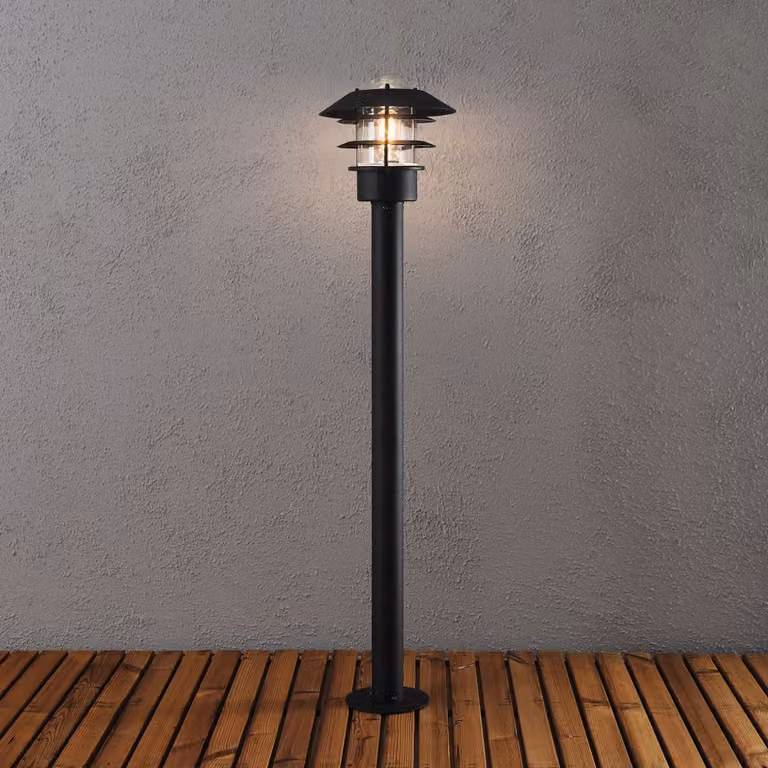 Konstsmide Modena Lampada da strada in alluminio verniciato nero con vetro trasparente