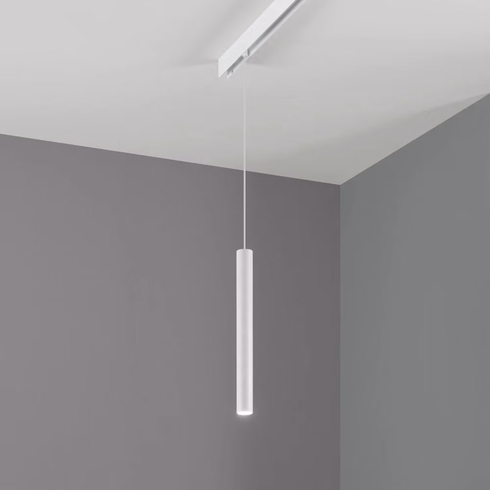 Lampada a sospensione tubolare Ego IDEAL LUX in alluminio bianco con LED da 12W e luce calda 3000K – 2