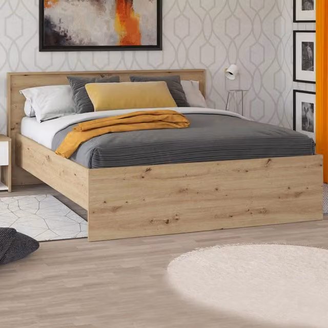 Letto Matrimoniale Gamalero DMORA in Rovere Marrone per Materasso 160x200 cm