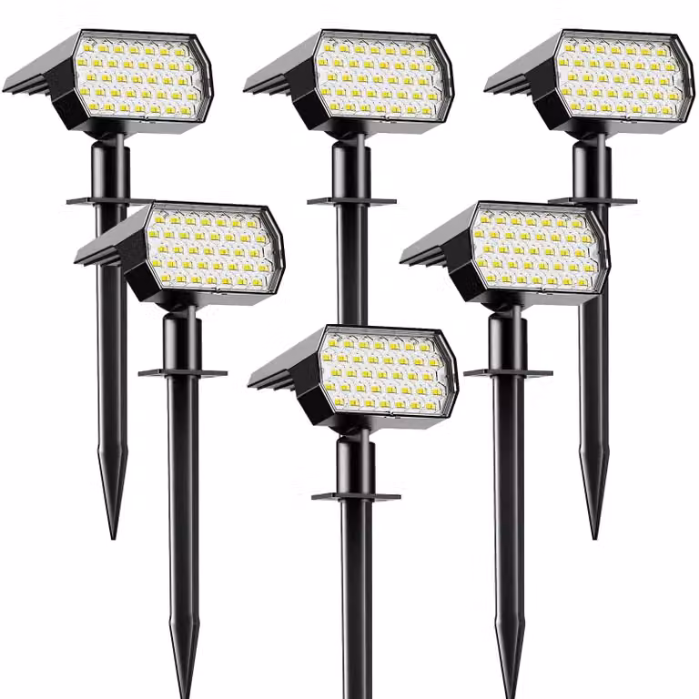 Fari solari da esterno, impermeabili, con 3 modalità, confezione da 6, 74 LED, 600 lumen