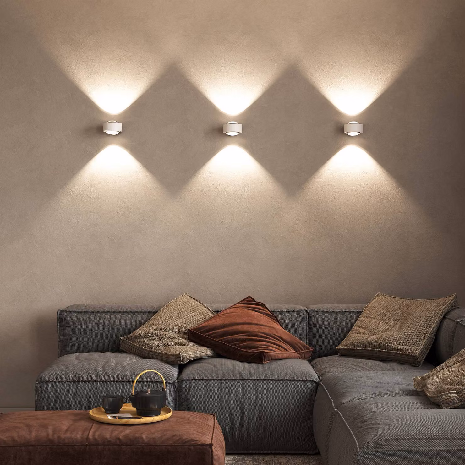Top Light Barra di faretti PUK Maxx Wall, dimmerabile, Bianco / Opale, Soggiorno / Sala da pranzo, Metallo, Design, Applique a LED