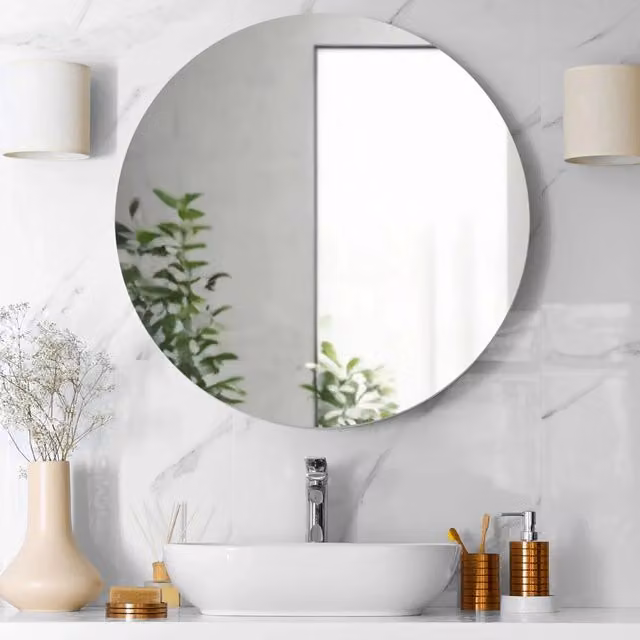 Specchio da bagno rotondo retroilluminato LED LUNA DIVINA HOME bianco Ø 80 cm
