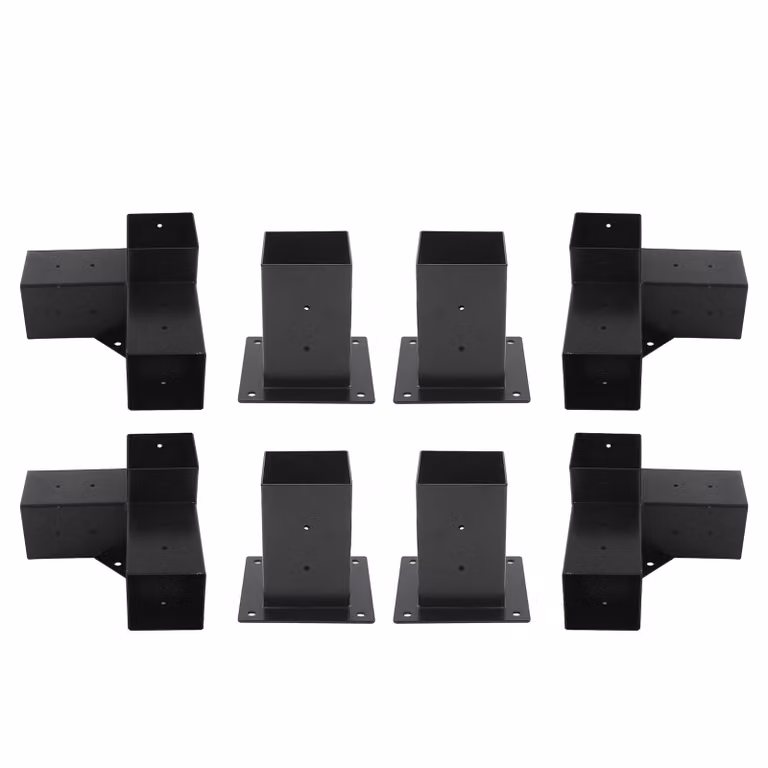 Pergola staffa in acciaio fai da te elevato legno Stand Hardware Kit per la lavorazione del legno all'aperto (8pcs)