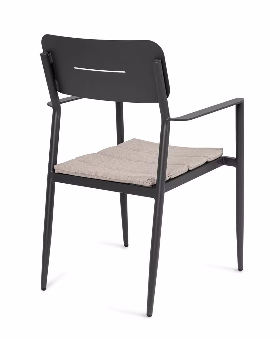 Sedia da giardino con braccioli Bizzotto Nebula in alluminio antracite con cuscini inclusi – 2
