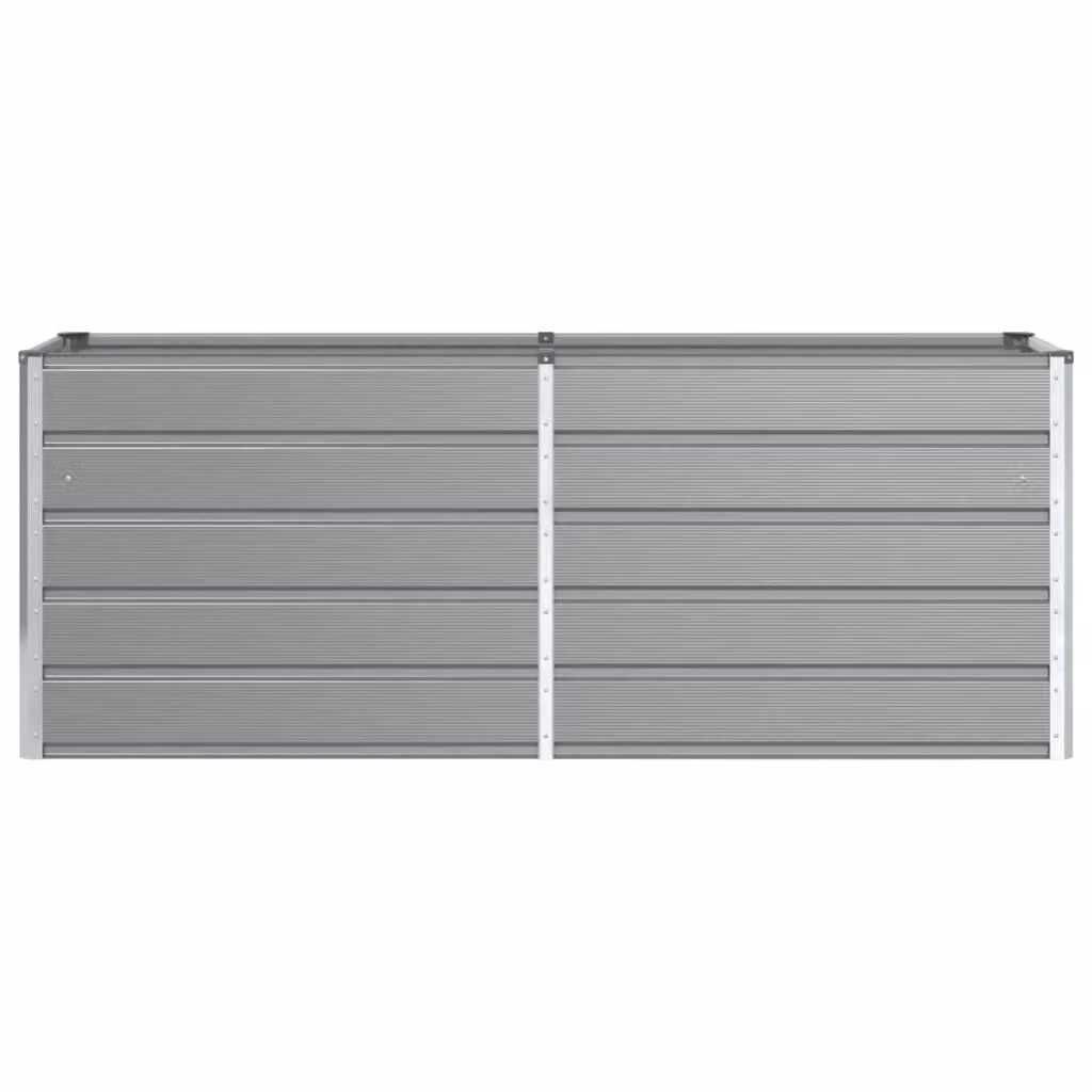 Fioriera rettangolare moderna HELLOSHOP26 in acciaio zincato grigio chiaro per uso esterno L: 195 cm, P: 50 cm, H: 77 cm – 2