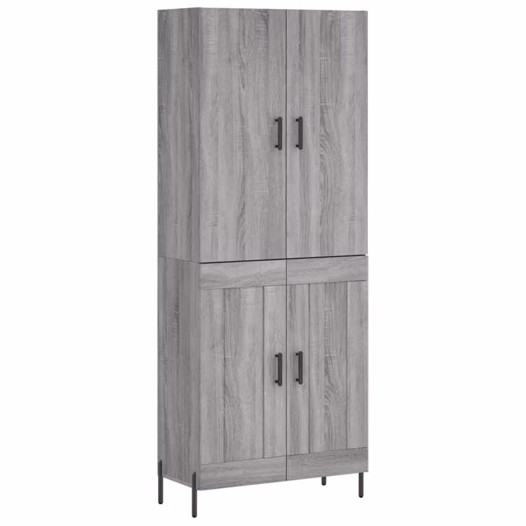Credenza Grigio Sonoma 69,5x34x180 cm in Legno Multistrato