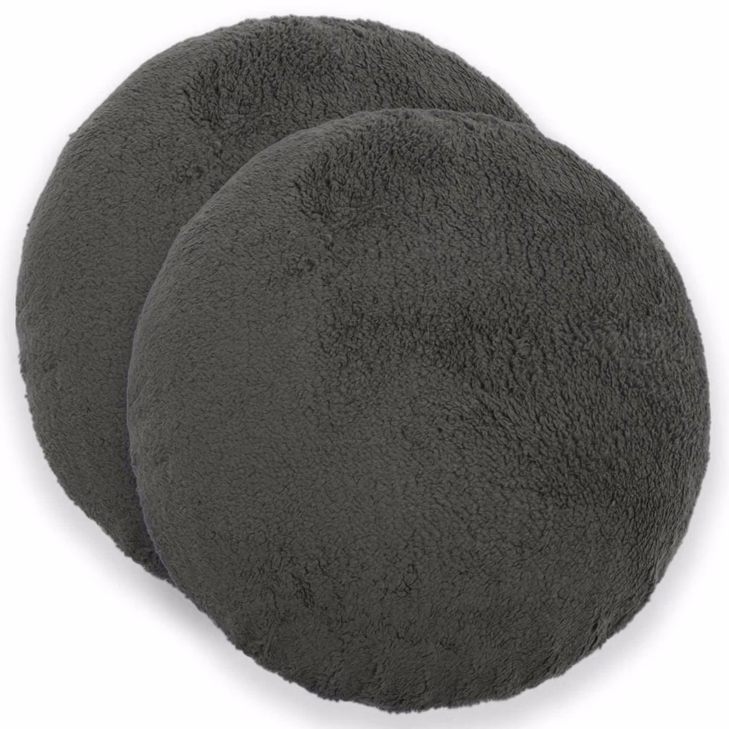 Set di 2 federe rotonde vidaXL HEERLEN in tessuto bouclé grigio scuro, Ø 60 cm