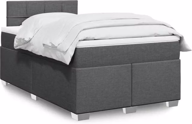 Letto con Giroletto a Molle e Materasso Ibrido vidaXL in Grigio e Bianco L/P/H: 120 x 190 x 100,5 cm – 1