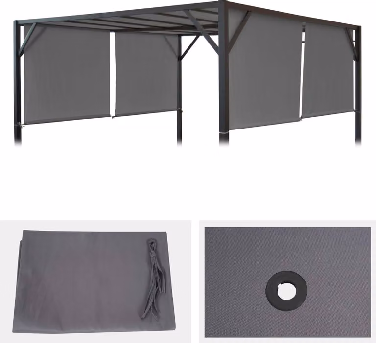 Rivestimento di ricambio per tetto pergolato Beja 3x3 m ~ grigio