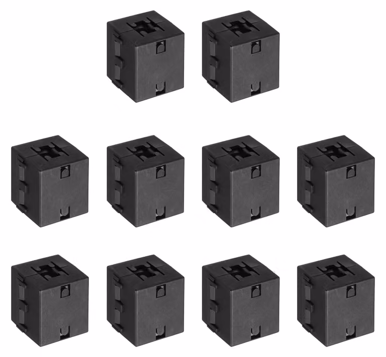 10 nuclei ferromagnetici a anello, clip-on, 13 mm, filtro EMI, colore nero