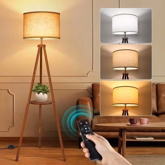 Lampada da terra a LED con telecomando e temperatura del colore regolabile – Lampada da terra moderna per soggiorno e camera da letto – Luce dimmerabile – Illuminazione a risparmio energetico – Design elegante – Facile da montare