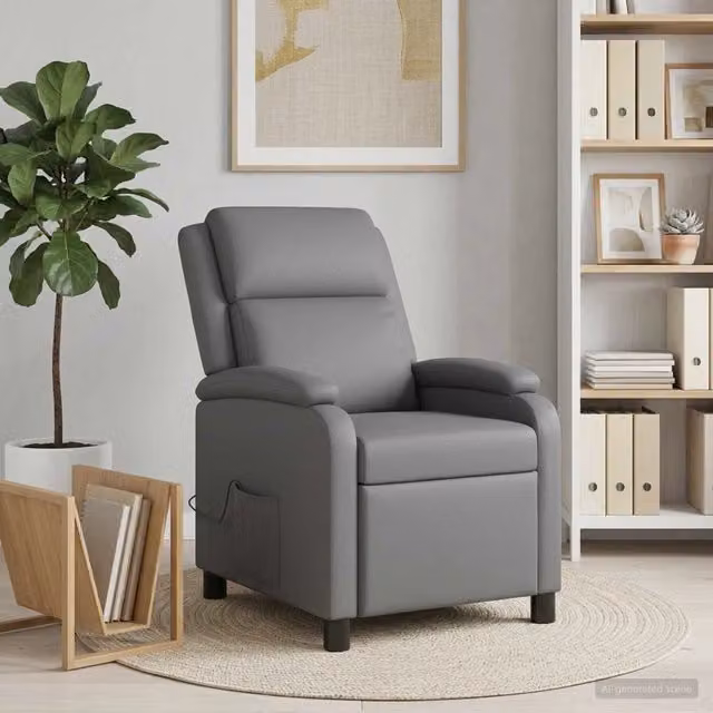 Divano Sedia-Poltrona Massaggiante Grigio Similpelle 882052