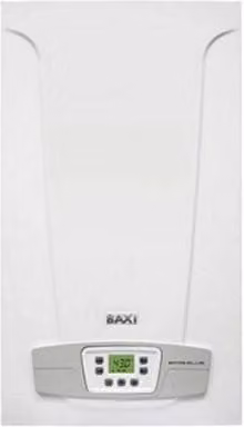 Caldaia a camera aperta Baxi Eco5 Blue 24 metano bianca con display e componenti in acciaio inox