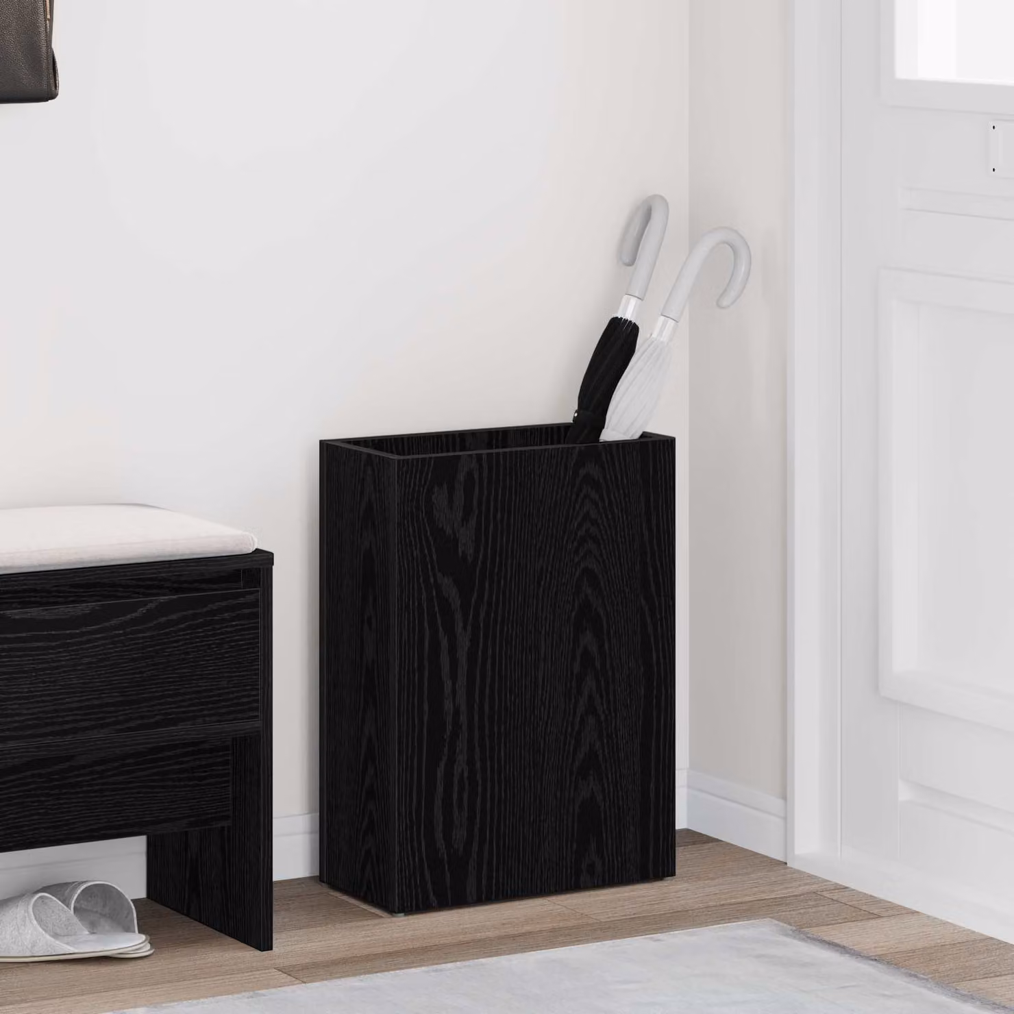 vidaXL Supporto per Ombrellone Moderno Nero Opaco L: 40 cm, P: 20 cm, H: 55,5 cm