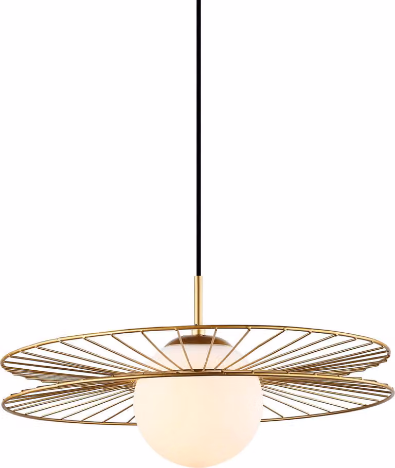 Lampada a sospensione Sandy oro-bianca 1xE27x40W in vetro, dimensioni: 90x45x45 cm, IP20, Italux