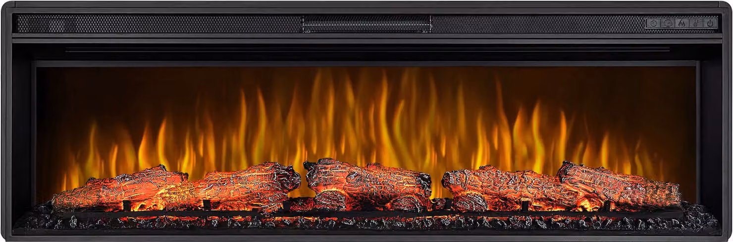 ArtiFlame AF50 Multicolor: camino elettrico da incasso con riscaldamento da 1600 W, effetto fiamma 3D realistico, illuminazione a LED, telecomando, colore nero