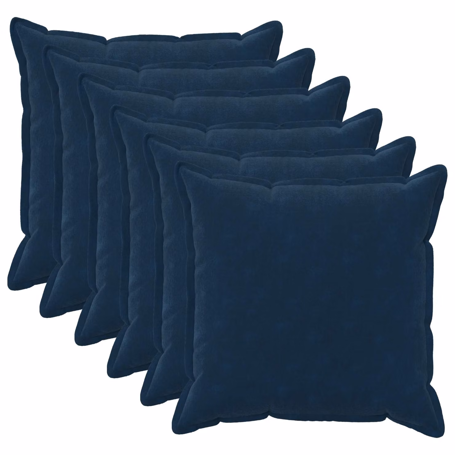 vidaXL Federa 6 pcs HOUTEN Blu 60 x 60 cm Fleece in microfibra