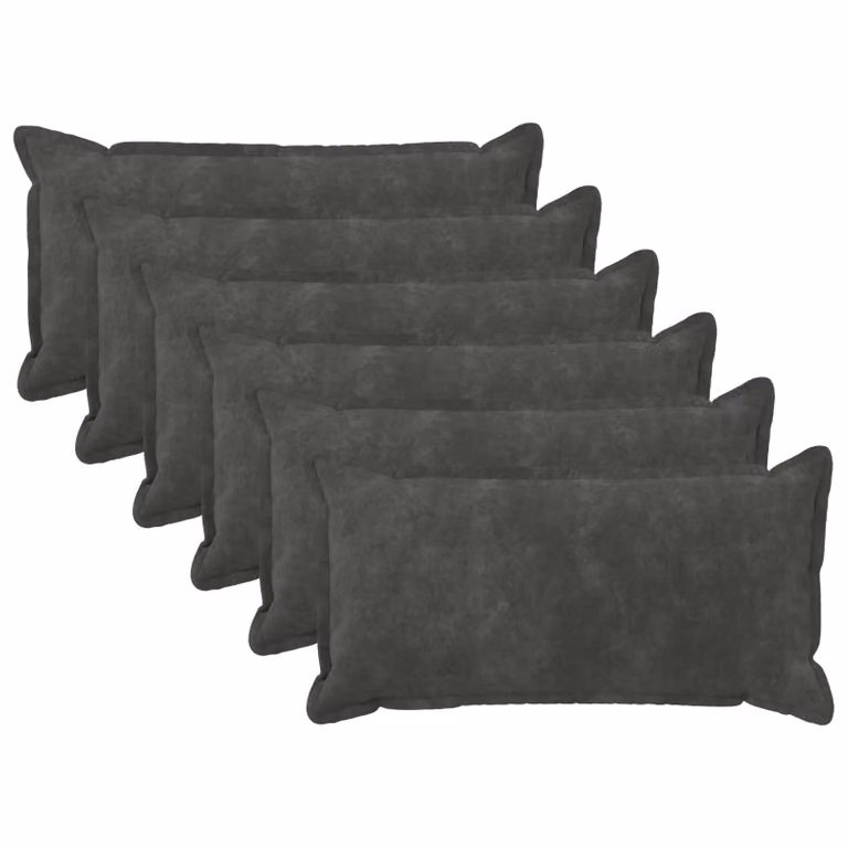 vidaXL Cuscino con cuscino HOUTEN 6 pz Antracite Fleece in microfibra