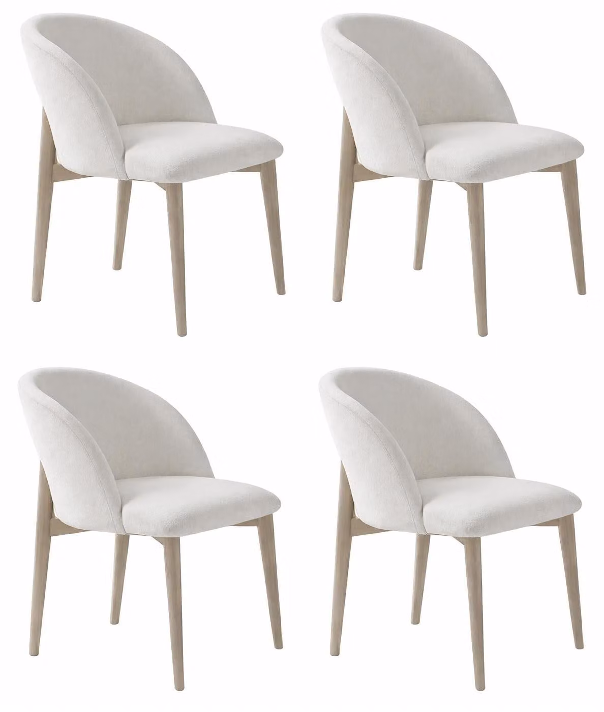 Elegante set di sedie bianche: sedia imbottita, sedia da pranzo, sedie