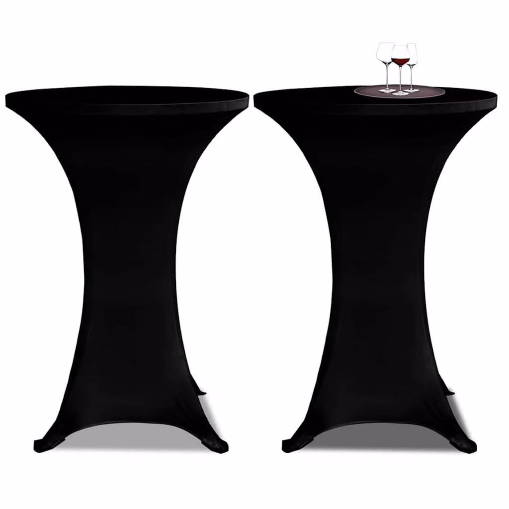 Set di 2 copritavoli vidaXL in tessuto elasticizzato nero, diametro 70 cm
