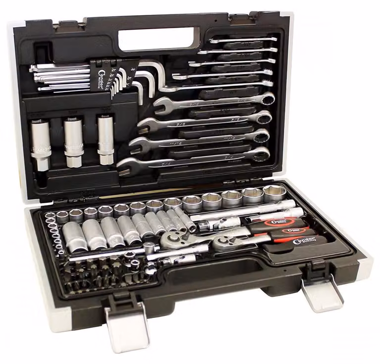 Set di chiavi a bussola CONDOR "2172" 1/4" + 3/8", pollici in custodia di plastica