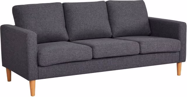 DIVANO A 3 POSTI RAMSEY CON RIVESTIMENTO ANTIMACCHIA GRIGIO SCURO