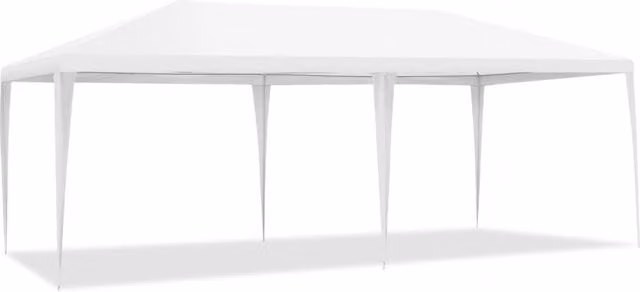 Gazebo da esterno impermeabile con 4 pareti rimovibili e finestre, tendone portatile bianco L: 6 m, P: 3 m, H: 2,5 m