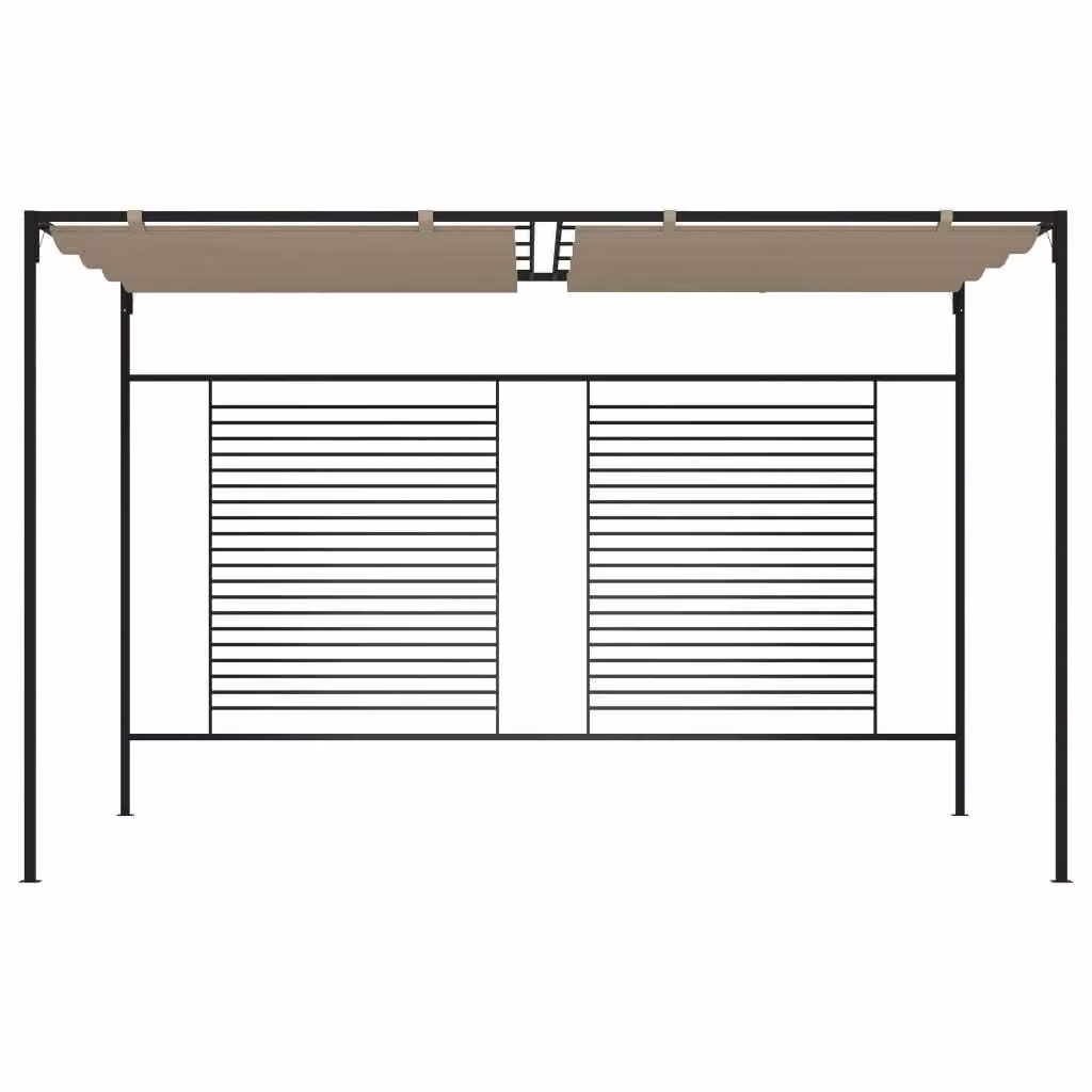 vidaXL Padiglione con tetto estensibile 3x4x2,3 m Taupe 180 g/m²