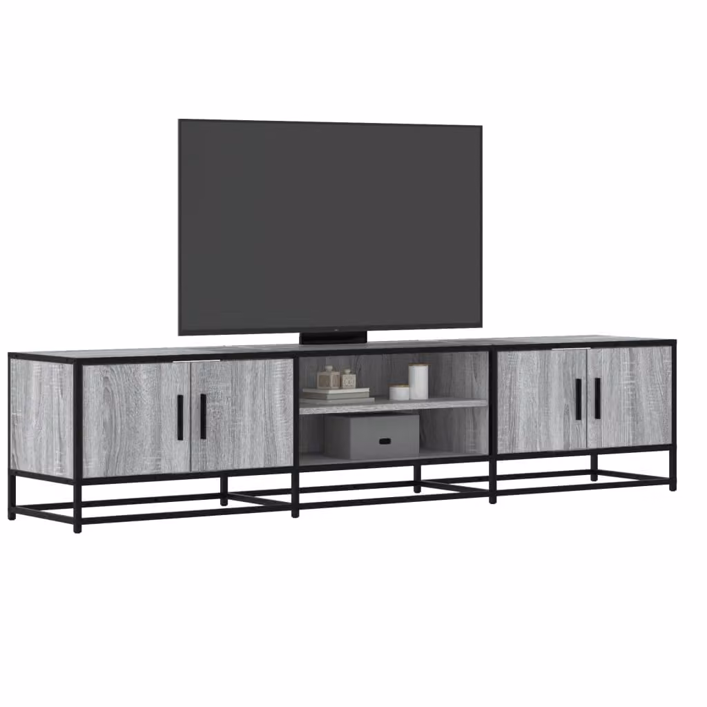 vidaXL Mobile Porta TV Grigio Sonoma in Legno e Metallo L/P/H: 180 x 35 x 41 cm