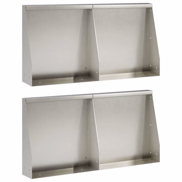 Set di 4 pezzi di aiuole rialzate vidaXL in acciaio inox argento, L: 40 cm, P: 12 cm, H: 30 cm