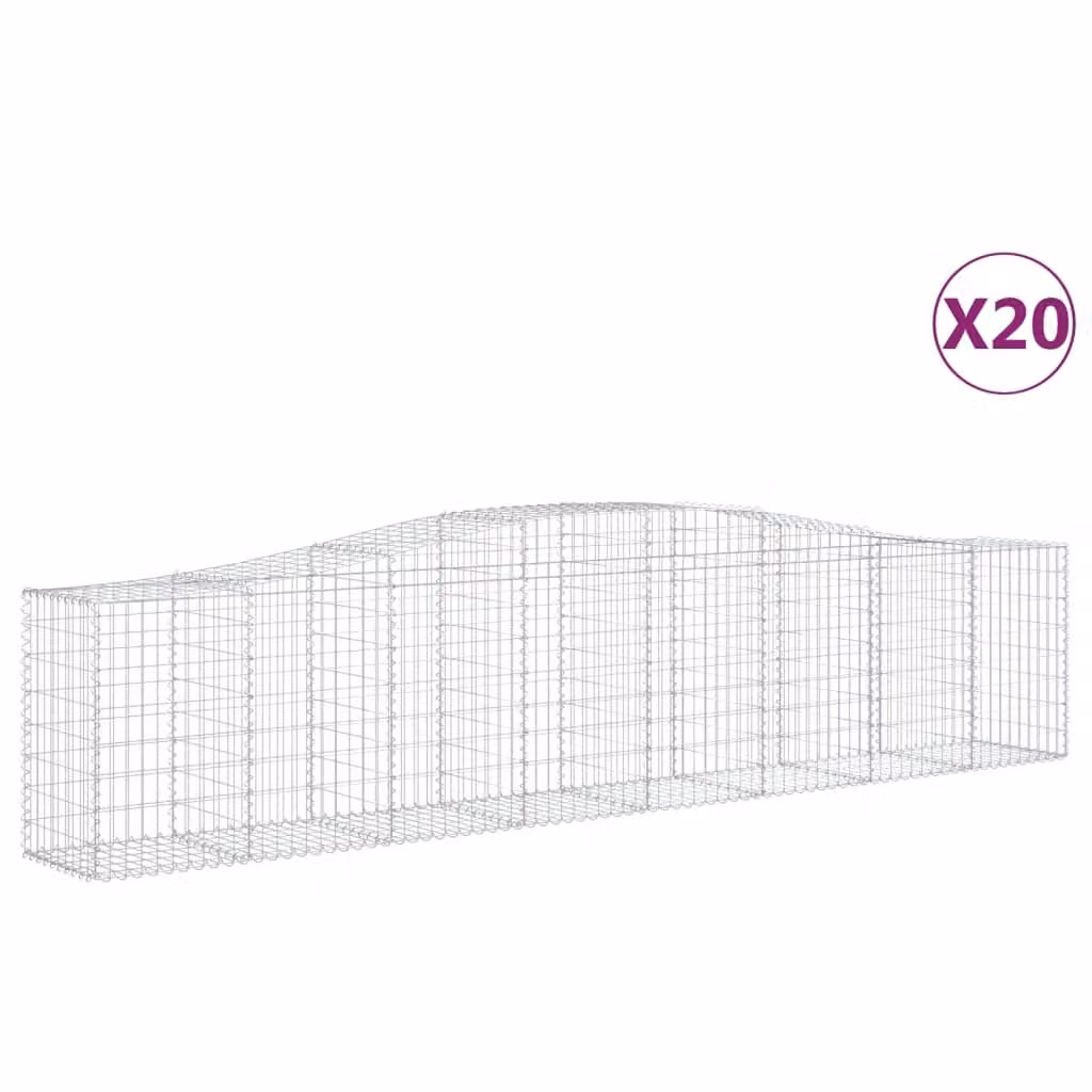 Cesti Gabbioni ad Arco 20 pz 400x50x80/100 cm Ferro Zincato
