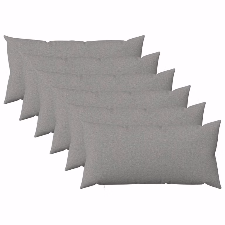 Set di 6 cuscini vidaXL HEERLEN in tessuto grigio, lavabili e con rivestimento rimovibile