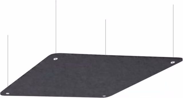 Pannello Fonoassorbente da Soffitto in Feltro GIORDANOSHOP Colore Antracite con Kit di 4 Cavetti, L 70 cm x L 70 cm – 1