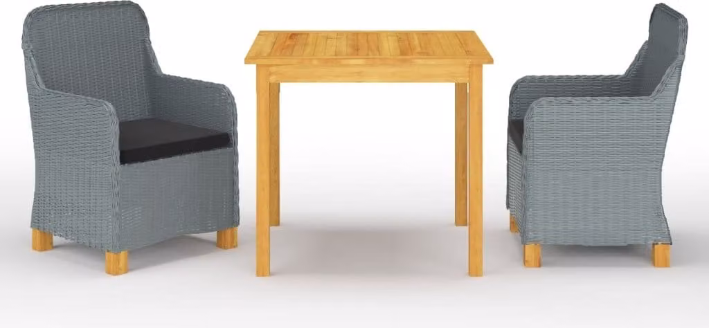 Maison Exclusive - Set da pranzo da giardino a 3 pezzi, grigio chiaro