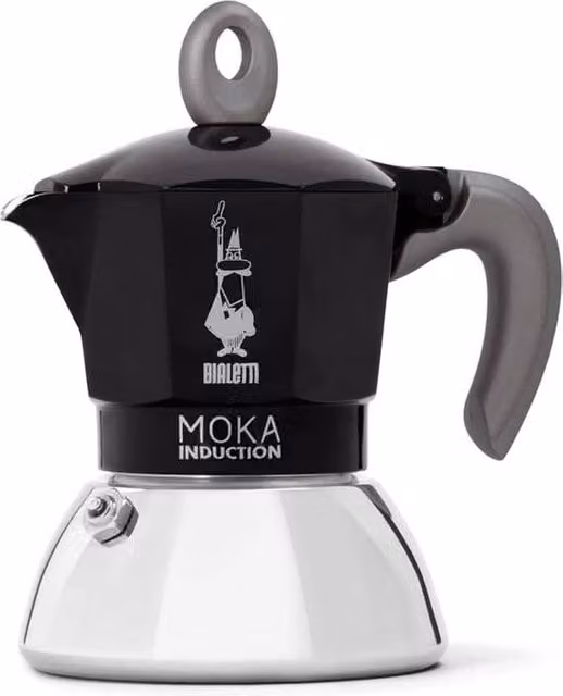 Caffettiera Bialetti per piani a induzione in acciaio inossidabile e alluminio, colore nero
