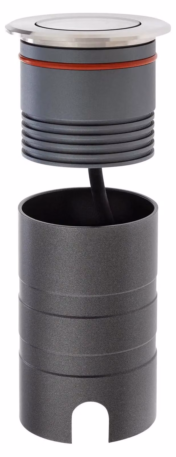 ARELUX XGROUND GRND. RND. REC. - Fissaggio a incasso, rotondo. 1x7,5W, 24V DC, CRI > 80, IP67, angolo di emissione 20x45 gradi, acciaio inossidabile, adatto per ambienti marini, temperatura di esercizio: -3000K