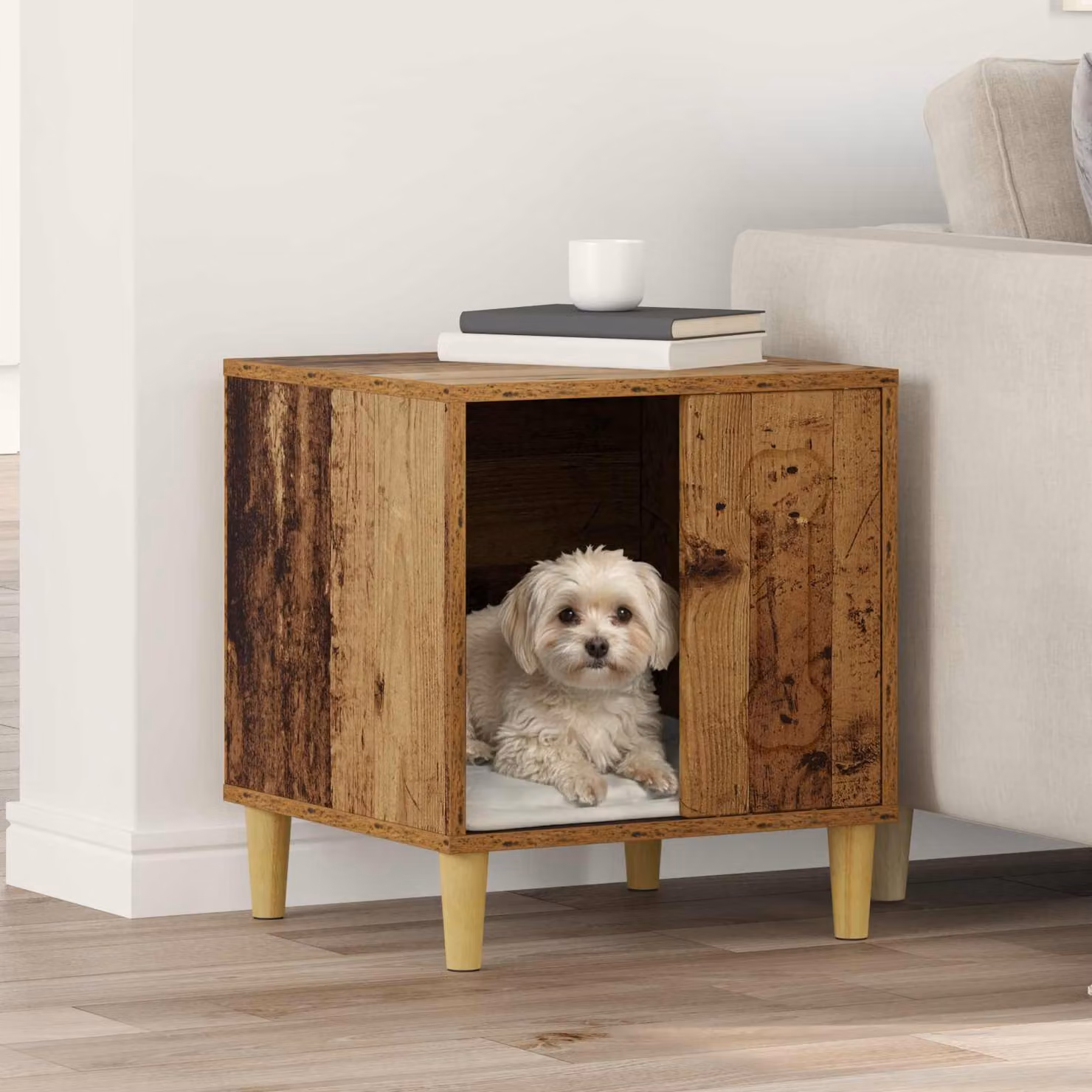 Cuccia per cani vidaXL in legno marrone L 44 cm, P 42 cm, H 49 cm