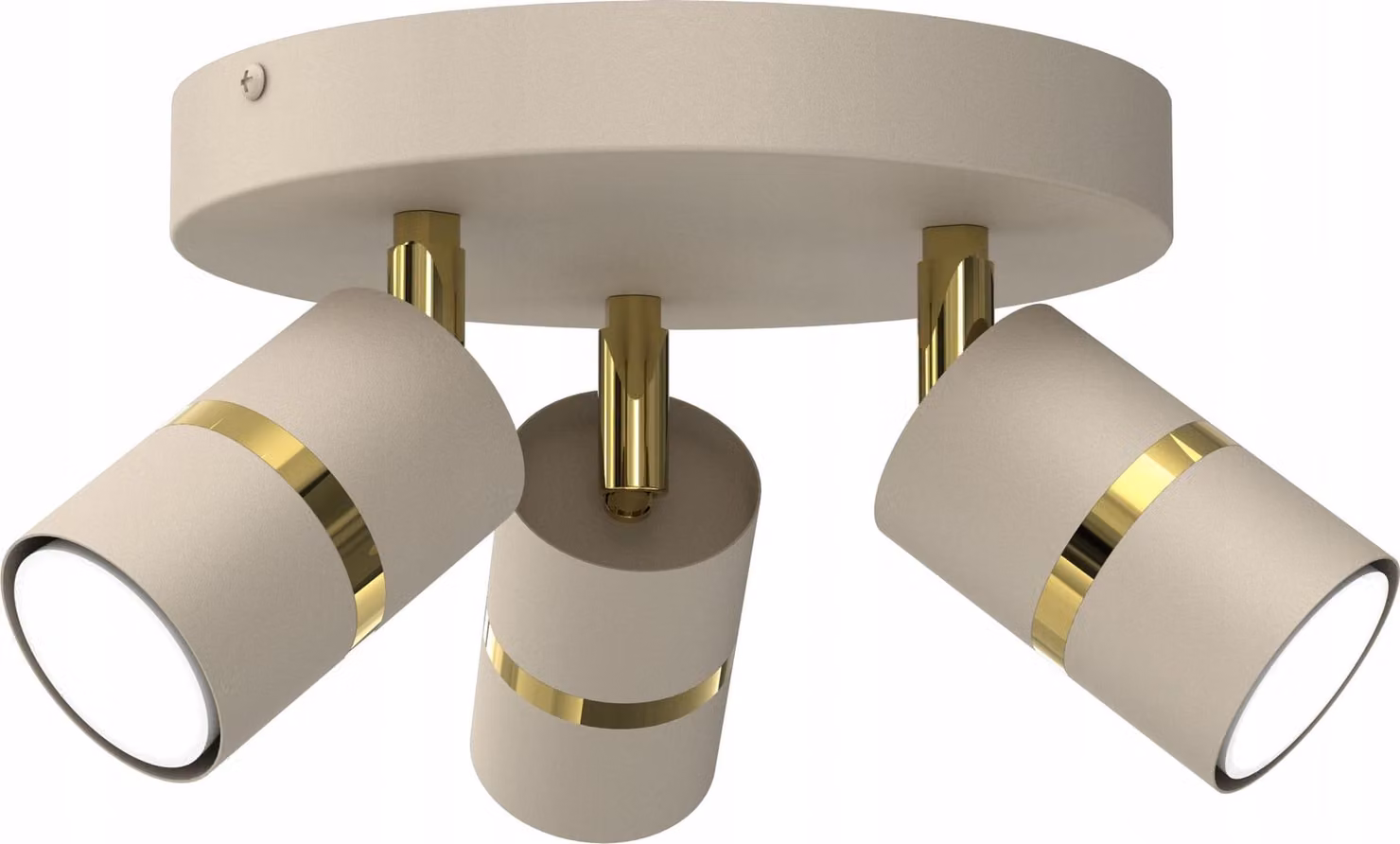 Plassa, Faretto, Lampada A Sospensione, Faretto Gu10 Led, Cashmere, Tubo, 3 Punti