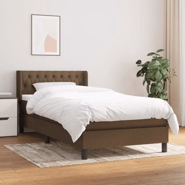 Letto Ibrido con Giroletto a Molle e Materasso vidaXL, Marrone e Bianco, L/P/H: 90 x 200 x 88 cm – 1