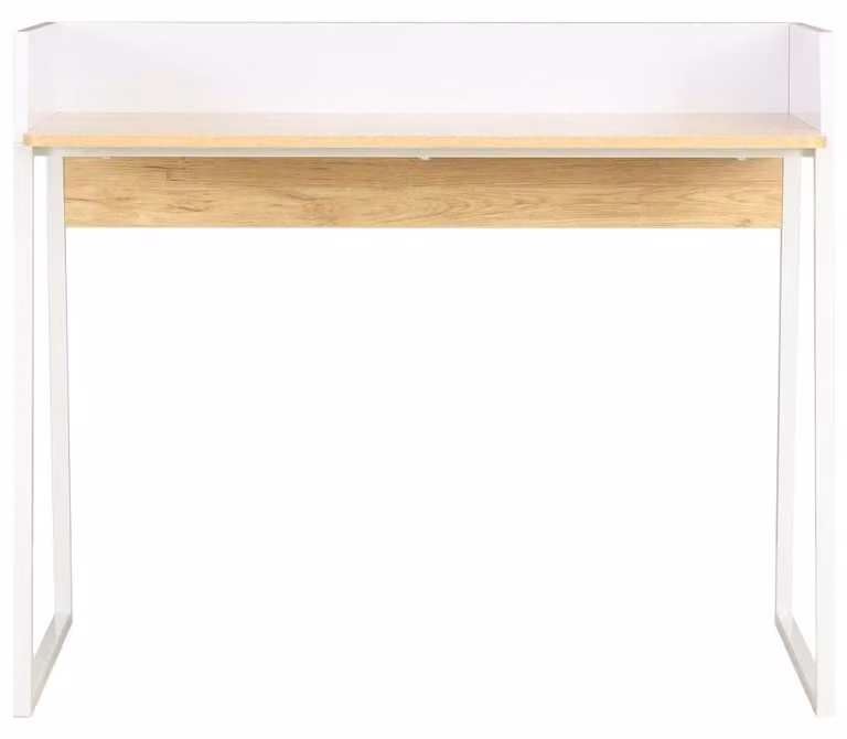 Solidchoice - Scrivania compatta in legno di quercia, dimensioni 90 x 60 x 88 cm, con pannello posteriore rialzato
