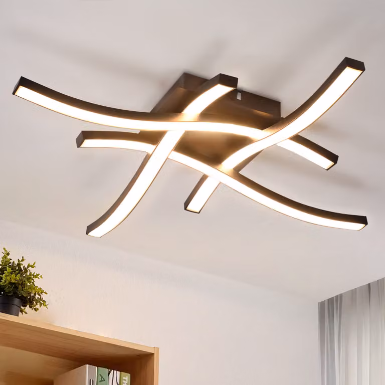 ZMH Plafoniere Camera da letto LED Nero 24W Luce soggiorno 3000K Bianco caldo Design moderno Luci camera da letto Luci cucina in metallo