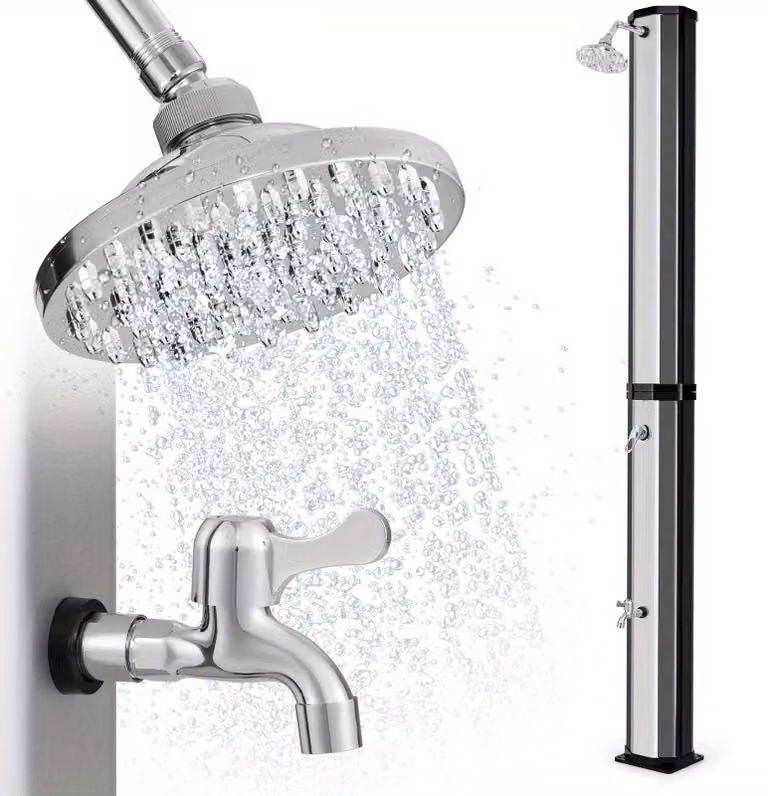Doccia esterna - Doccia da giardino - Doccia solare - Doccia per piscina - 227 cm di altezza - Acqua calda solare