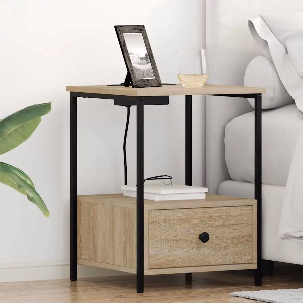 Set di 2 Armadi da Notte vidaXL in Rovere Sonoma, L 42 cm x P 41 cm x H 56 cm