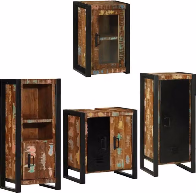 Set di mobili per il bagno 4 pz Multicolore 3305689