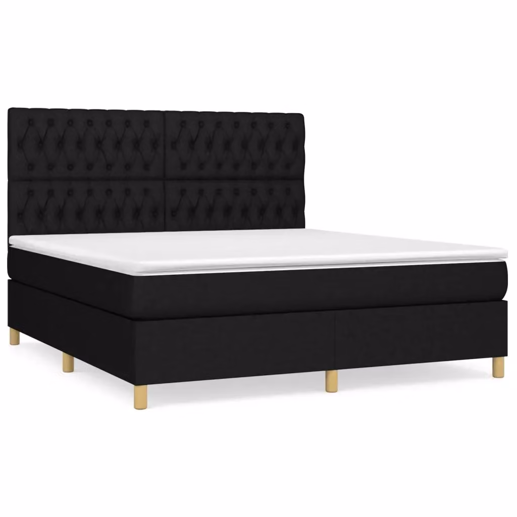 Letto Ibrido con Giroletto a Molle e Materasso vidaXL, Colore Nero e Bianco, L/P: 180 x 200 cm – 2