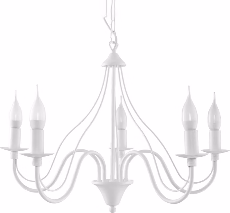 Lampada a sospensione PALADA bianca 5xE14x12W in metallo, dimensioni: 80x60x60 cm, IP20, Pure Lume