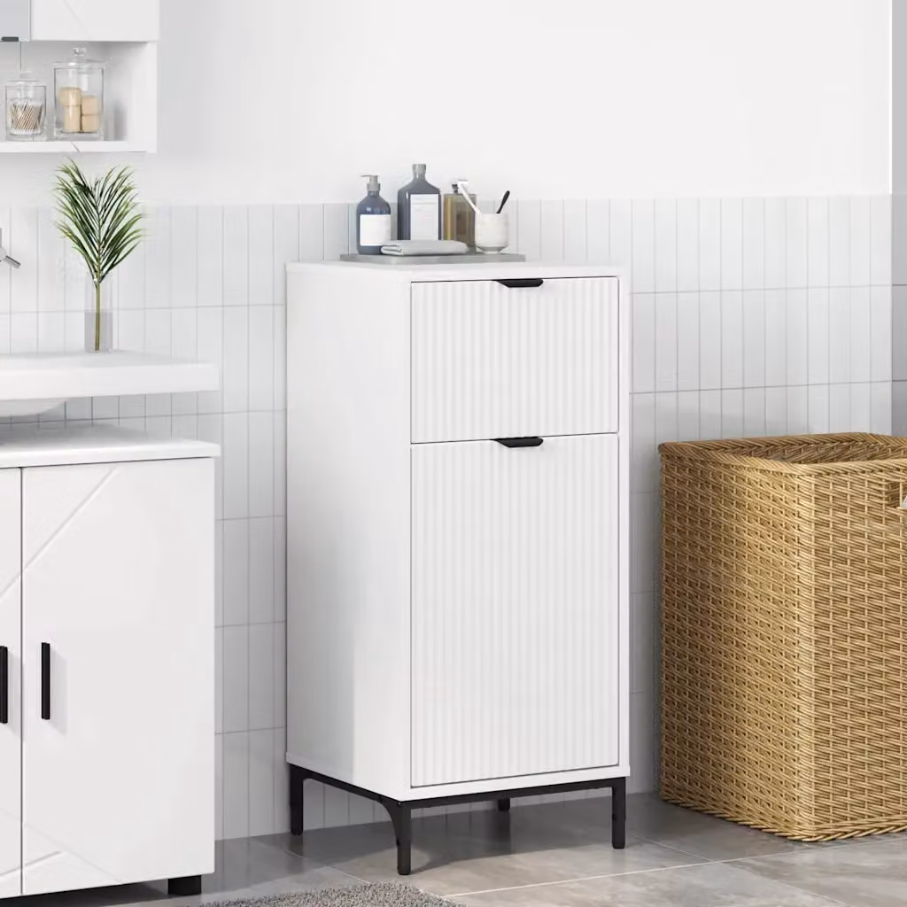 Mobile da bagno vidaXL bianco con ante a battente e ripiani interni L/P/H: 39,5 x 36 x 88 cm