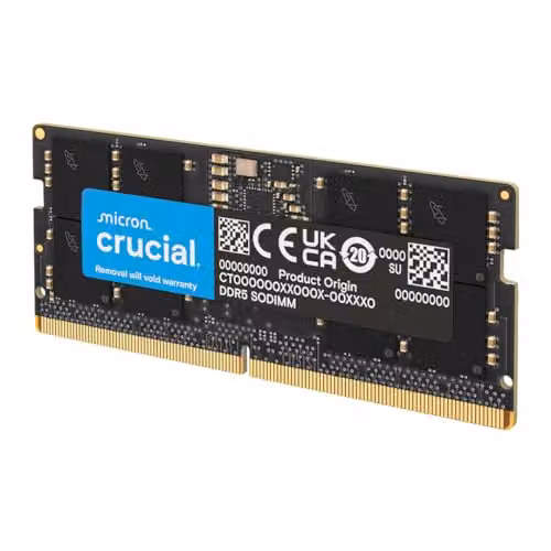 Crucial RAM DDR5 8GB 5600MHz SODIMM, Memoria per PC Laptop/Notebook, Mini PC (o 5200MHz / 4800MHz) CL46 - CT8G56C46S5